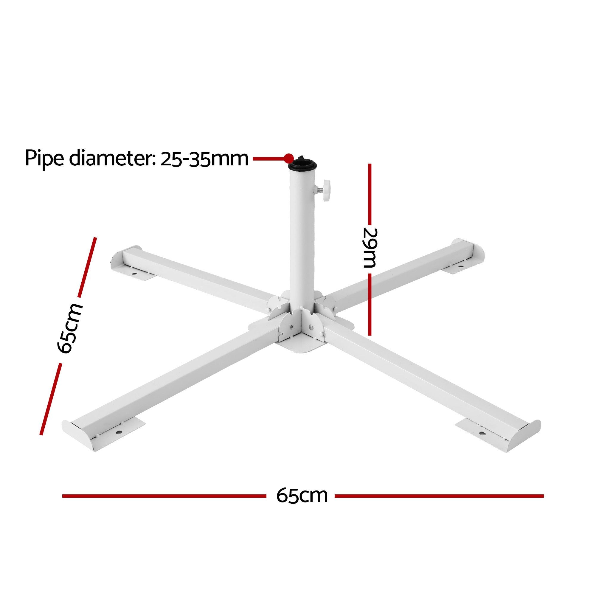 Instahut Outdoor Umbrellas Base Steel Umbrella Holder 25 to 35mm White Bedworld