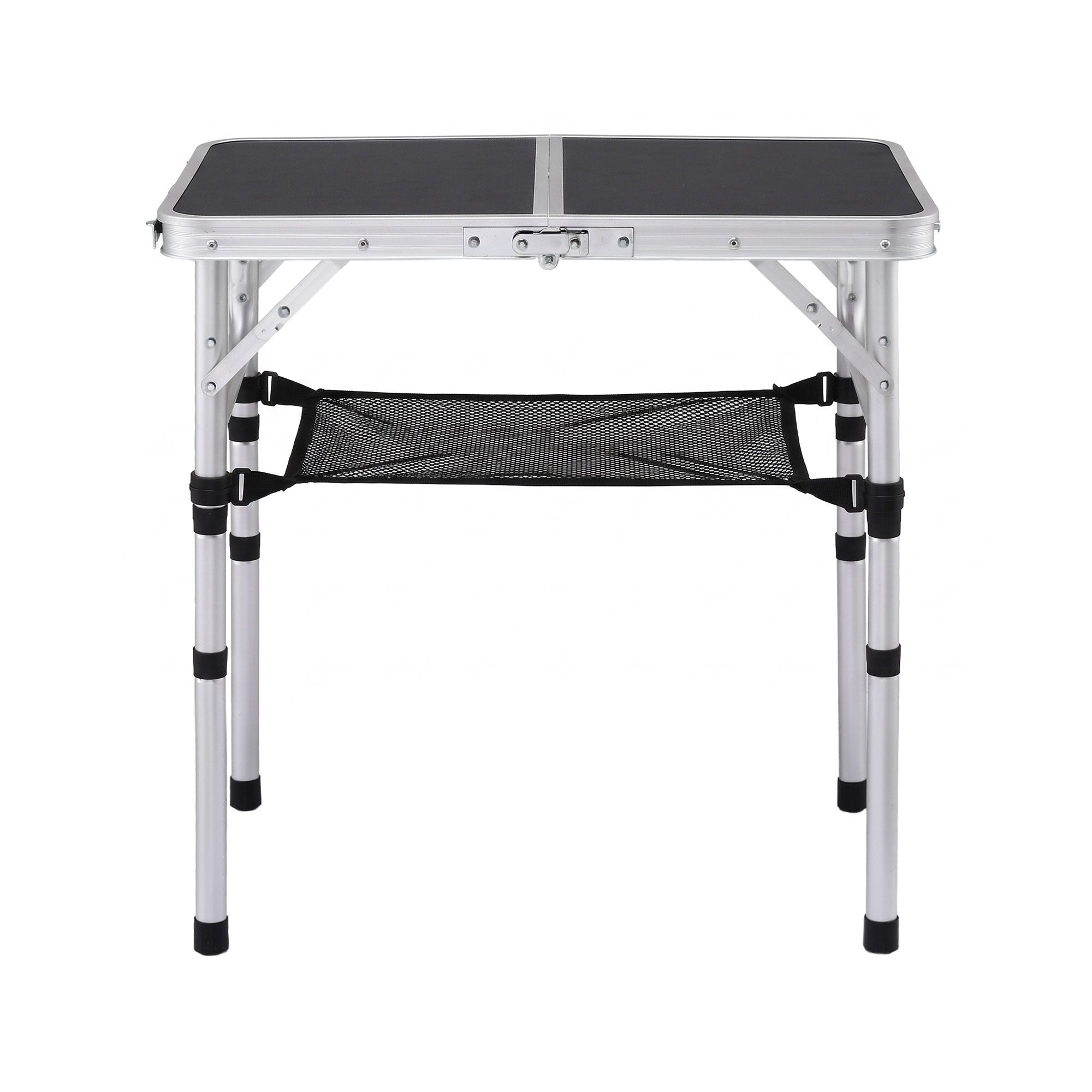 Weisshorn Folding Camping Table Adjustable Aluminium 60 x 40 cm Black Bedworld