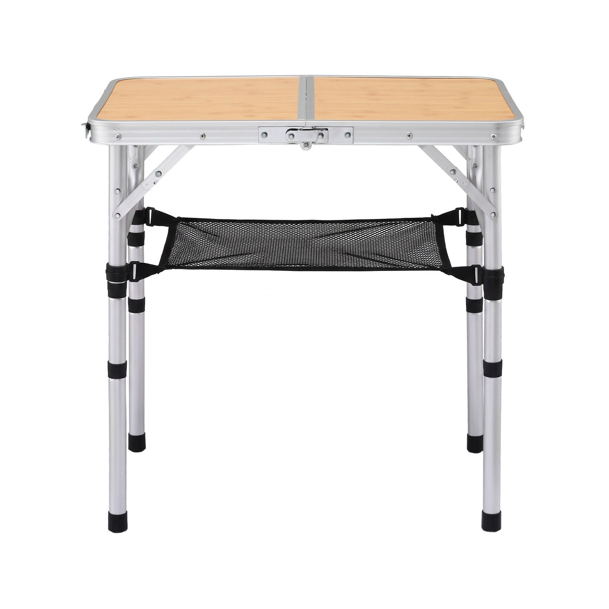 Weisshorn Folding Camping Table Adjustable Aluminium 60 x 40 cm Wood Grain Bedworld