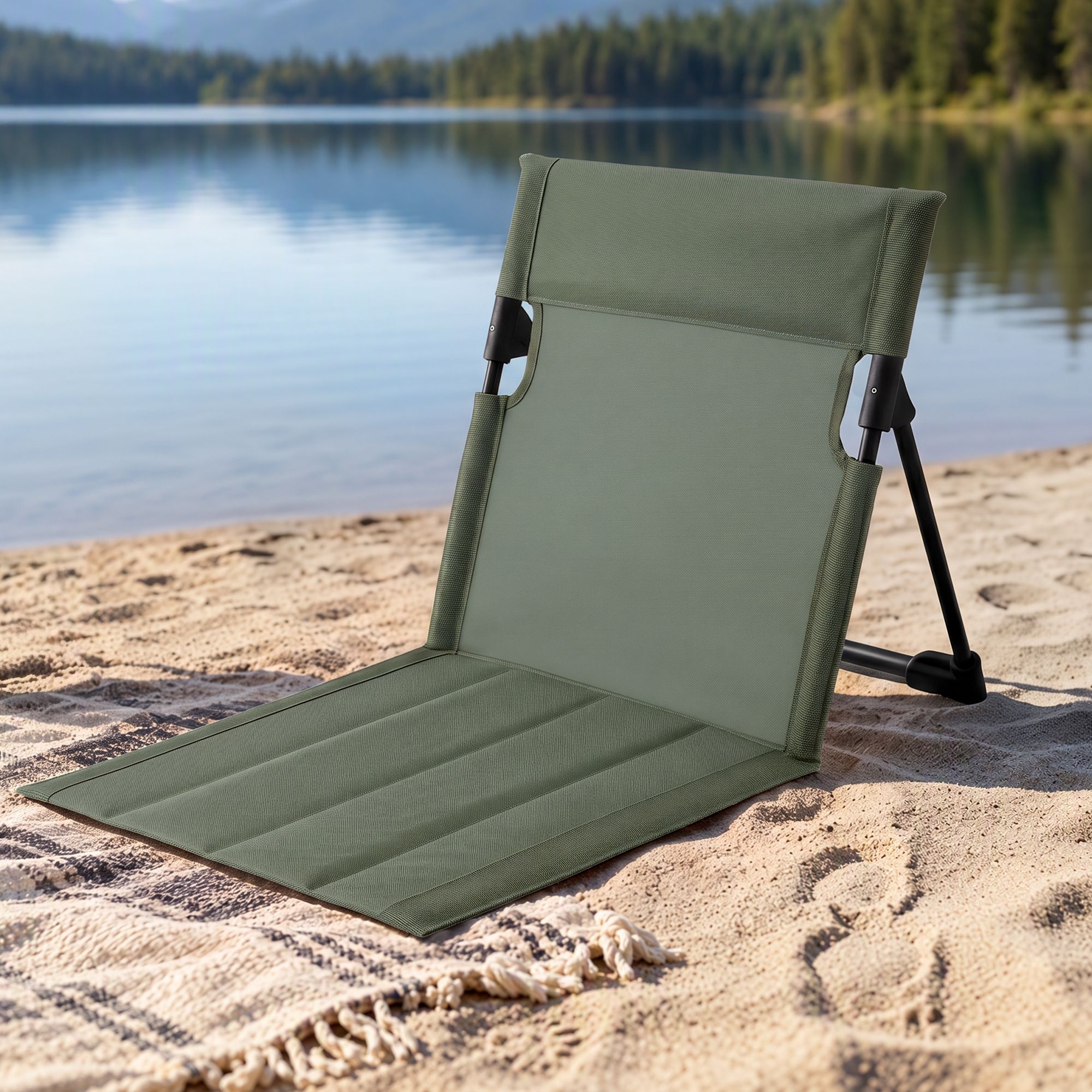 Weisshorn Foldable Camping Chair Oxford Aluminum Alloy Backrest 70kg Green Bedworld