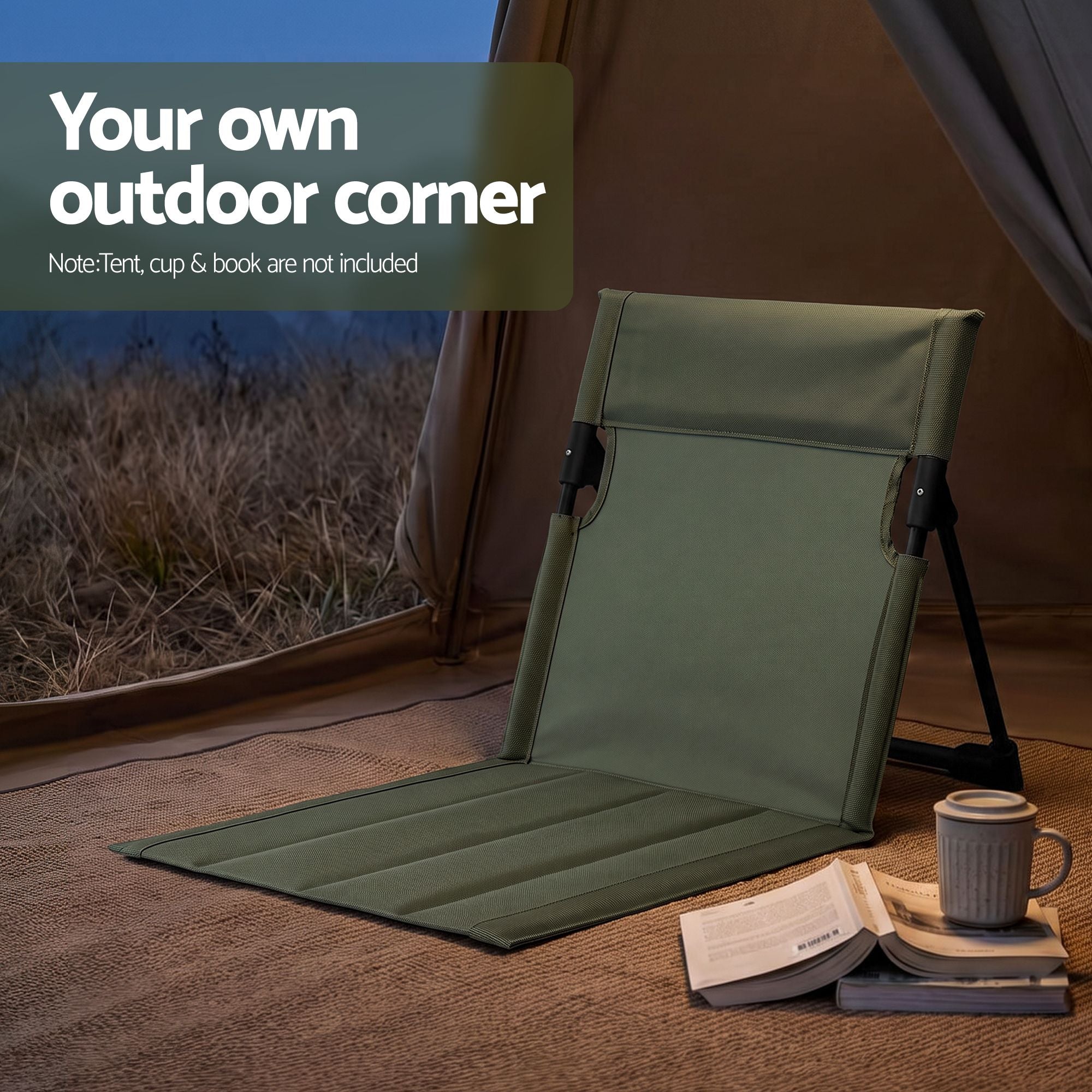Weisshorn Foldable Camping Chair Oxford Aluminum Alloy Backrest 70kg Green Bedworld
