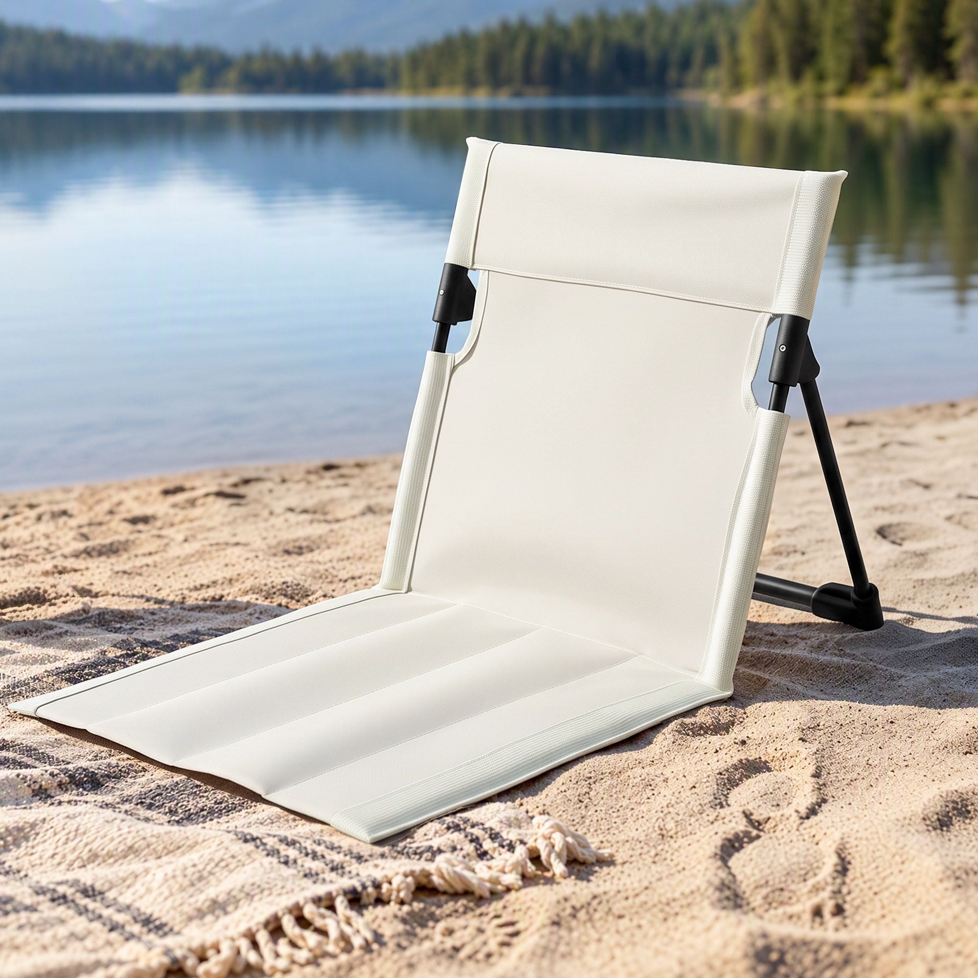Weisshorn Foldable Camping Chair Oxford Aluminum Alloy Backrest 70kg Beige Bedworld