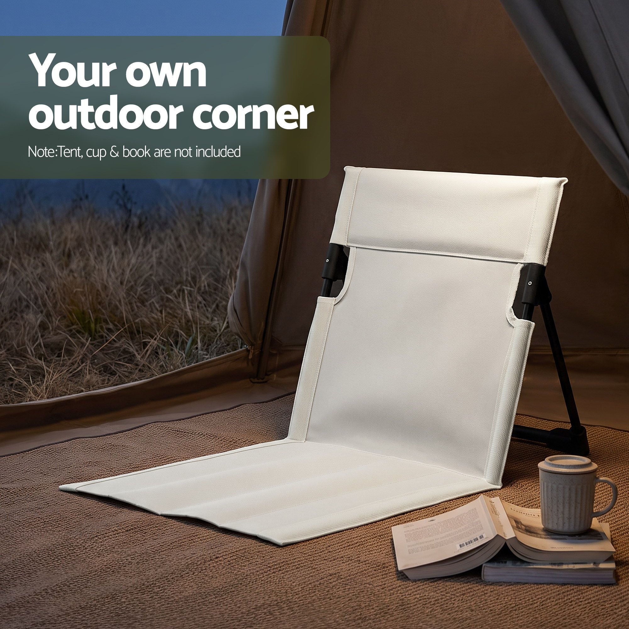 Weisshorn Foldable Camping Chair Oxford Aluminum Alloy Backrest 70kg Beige Bedworld