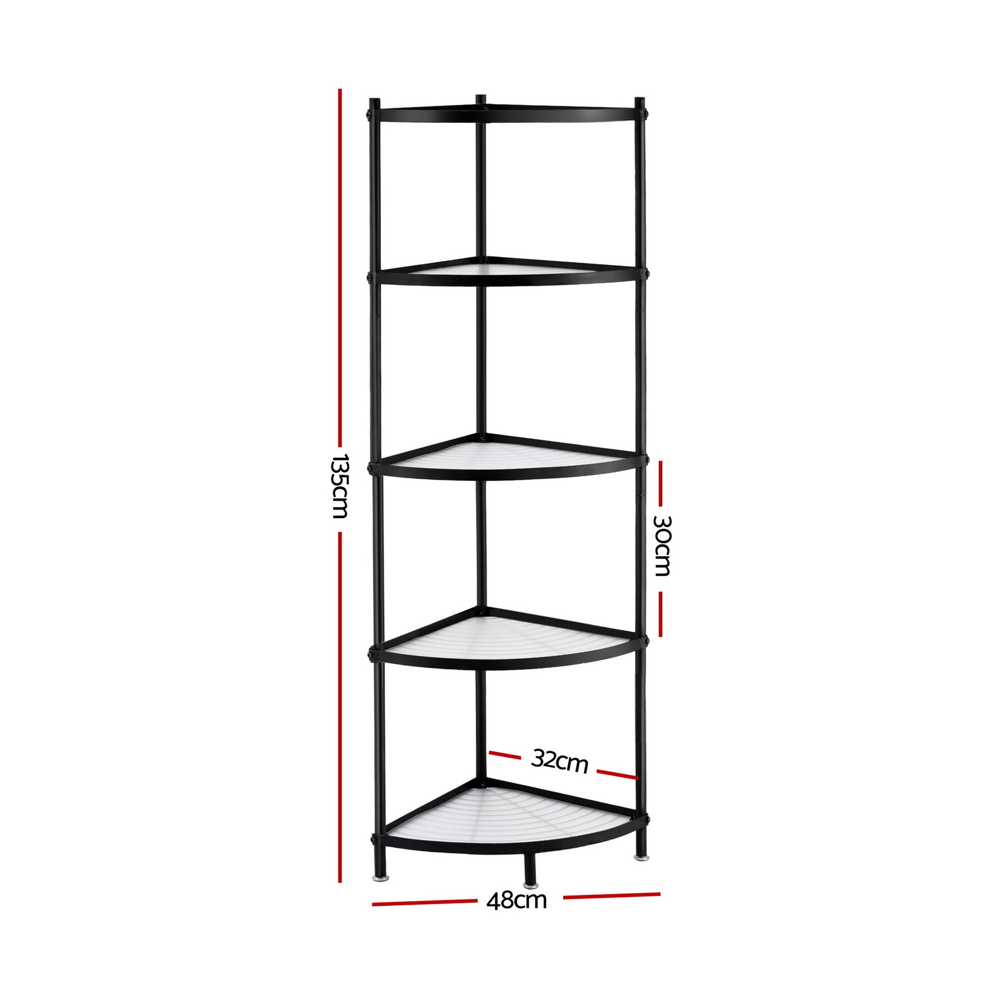 Artiss 5-Tier Kitchen Corner Shelf Rack Stand Microwave Metal Storage Shelves Bedworld