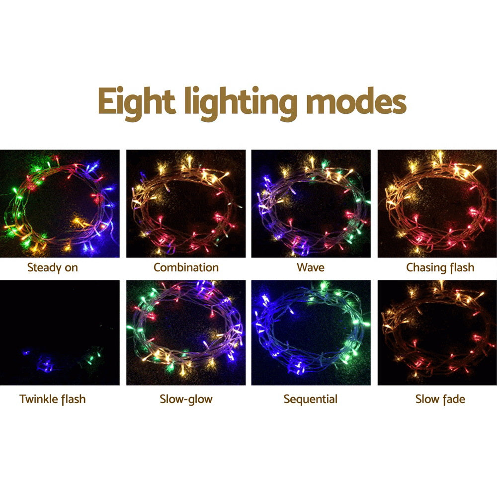 Multicolour LED light mode examples for icicle lights with glowing ring patterns
