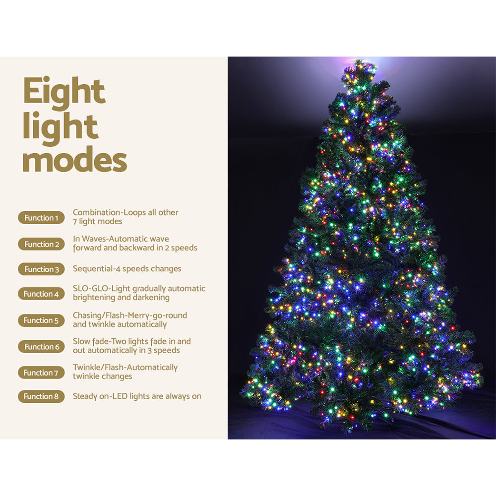 Pre-lit Christmas tree decoration with multi-colour lights and eight light modes
