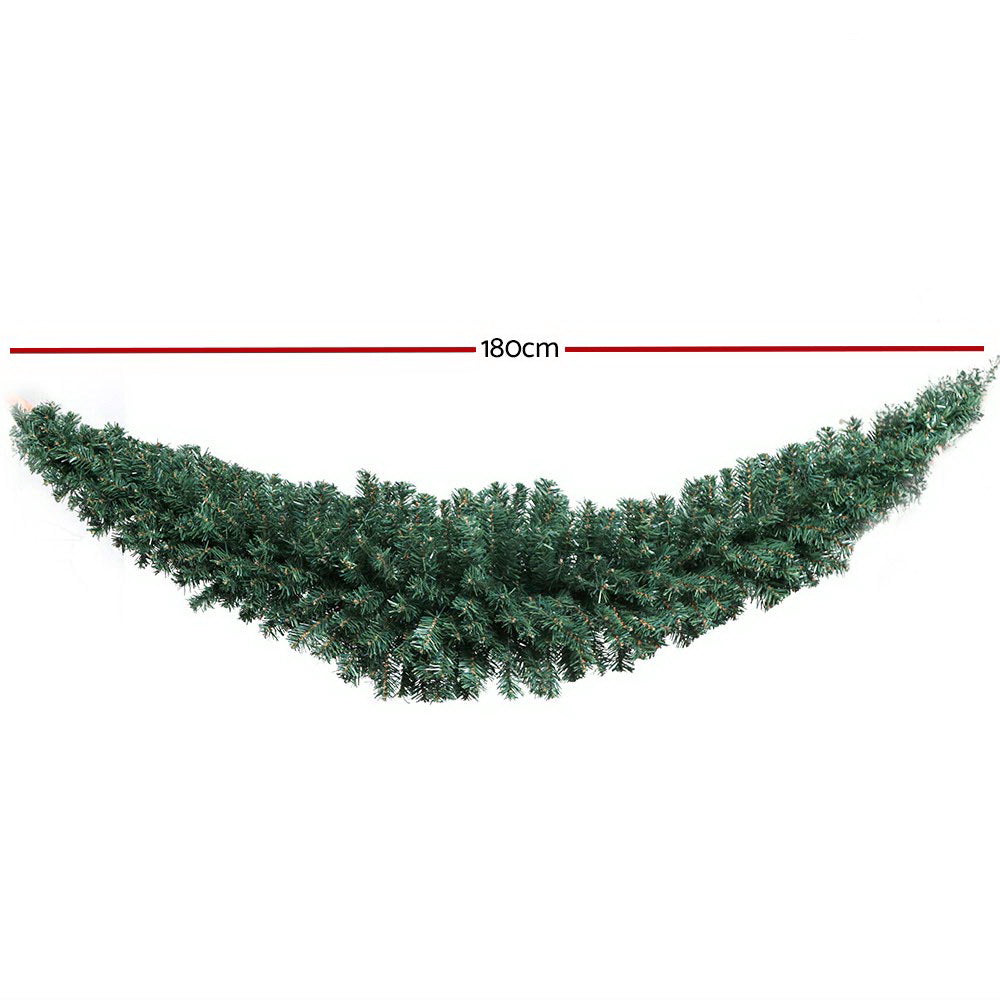 Green pine-style Christmas garland swag, 180cm length