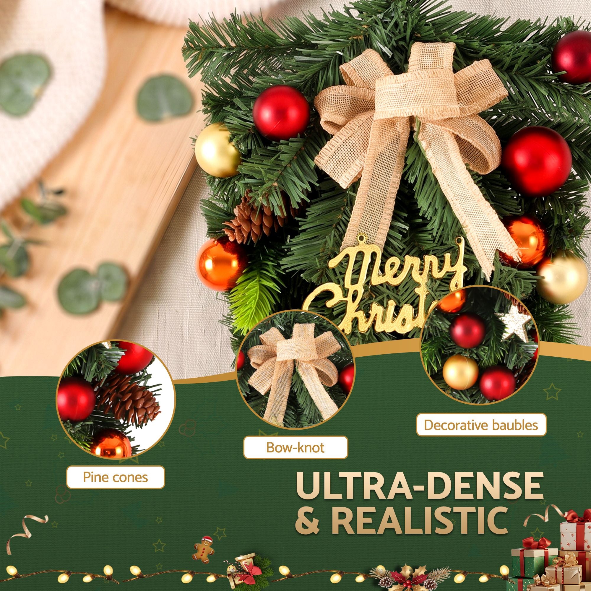 Jingle Jollys Hanging Christmas Garland 50CM Ornaments Party Decorations Bedworld