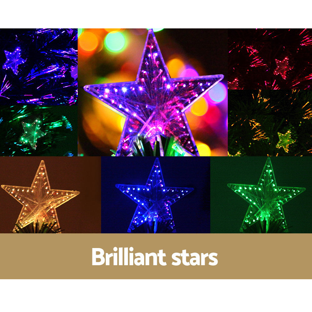 Star-shaped optic fibre LED lights in multiple colors