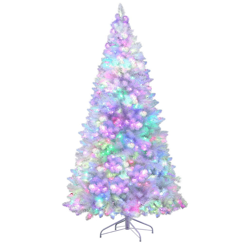 Artificial Christmas tree with multicolor LED lights and metal stand