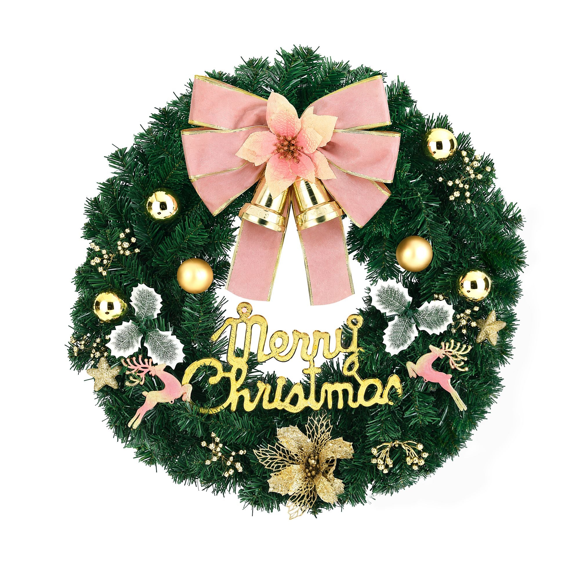 Jingle Jollys Christmas Wreath 60CM Garland Flowers Baubles Party Decorations Bedworld