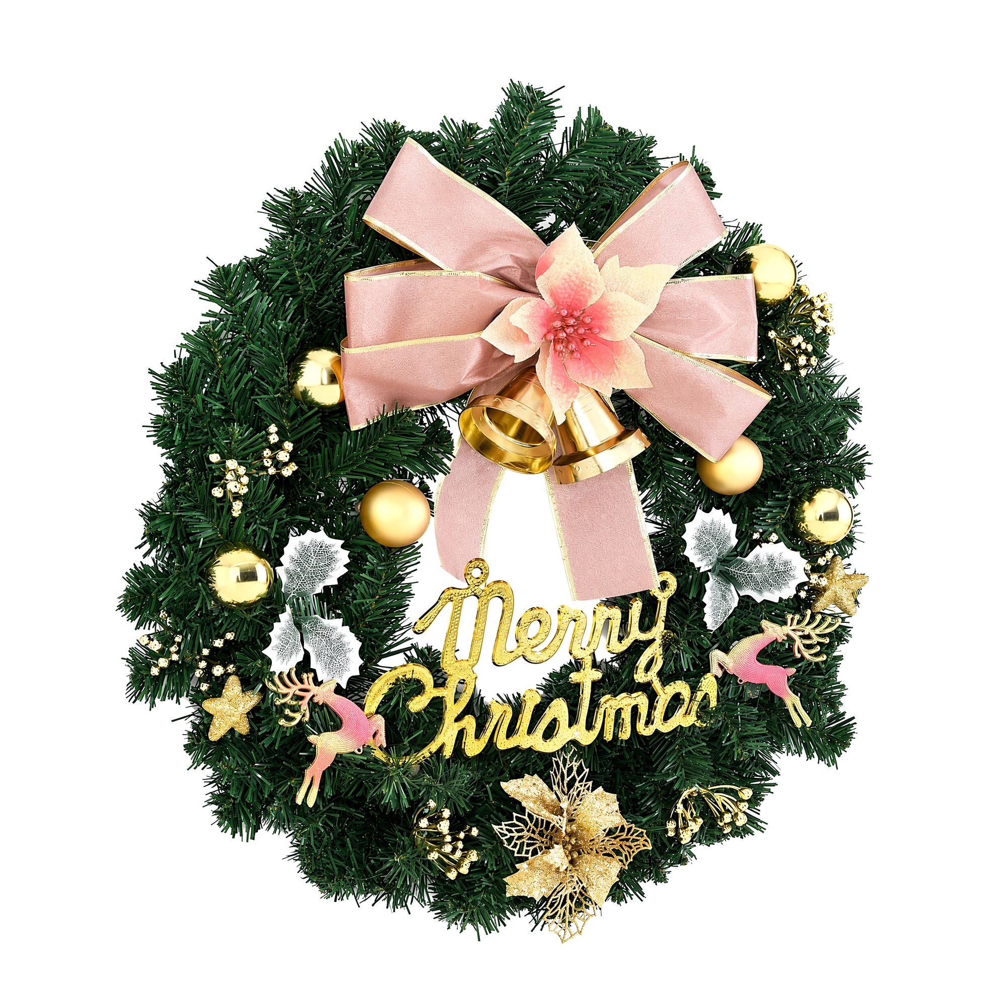 Jingle Jollys Christmas Wreath 60CM Garland Flowers Baubles Party Decorations Bedworld