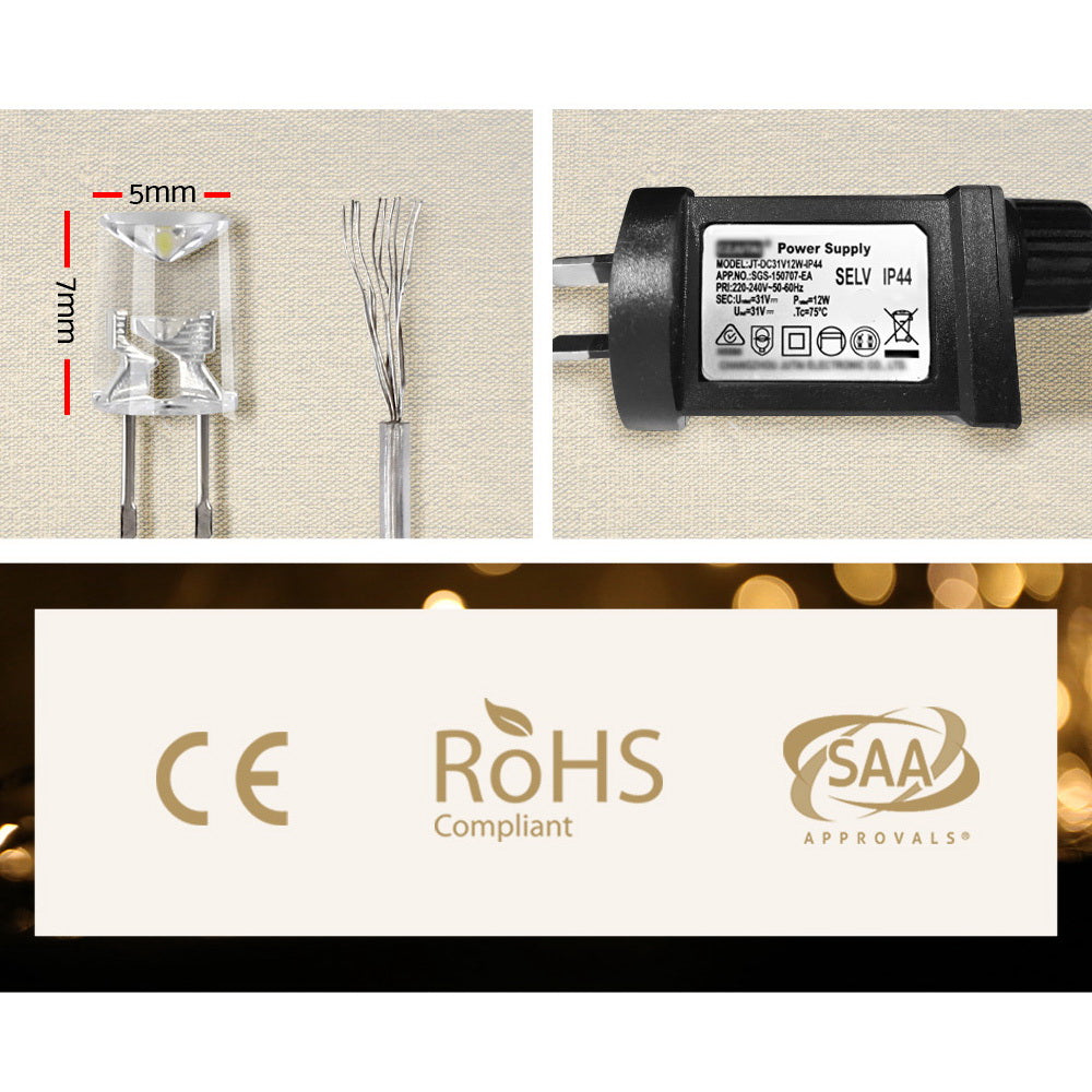 LED curtain light components: plug-in power supply and clip attachments