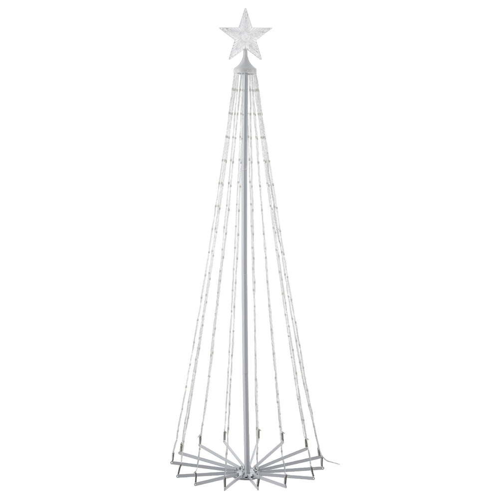 LED fairy light tree on a clear wire cone frame with star topper