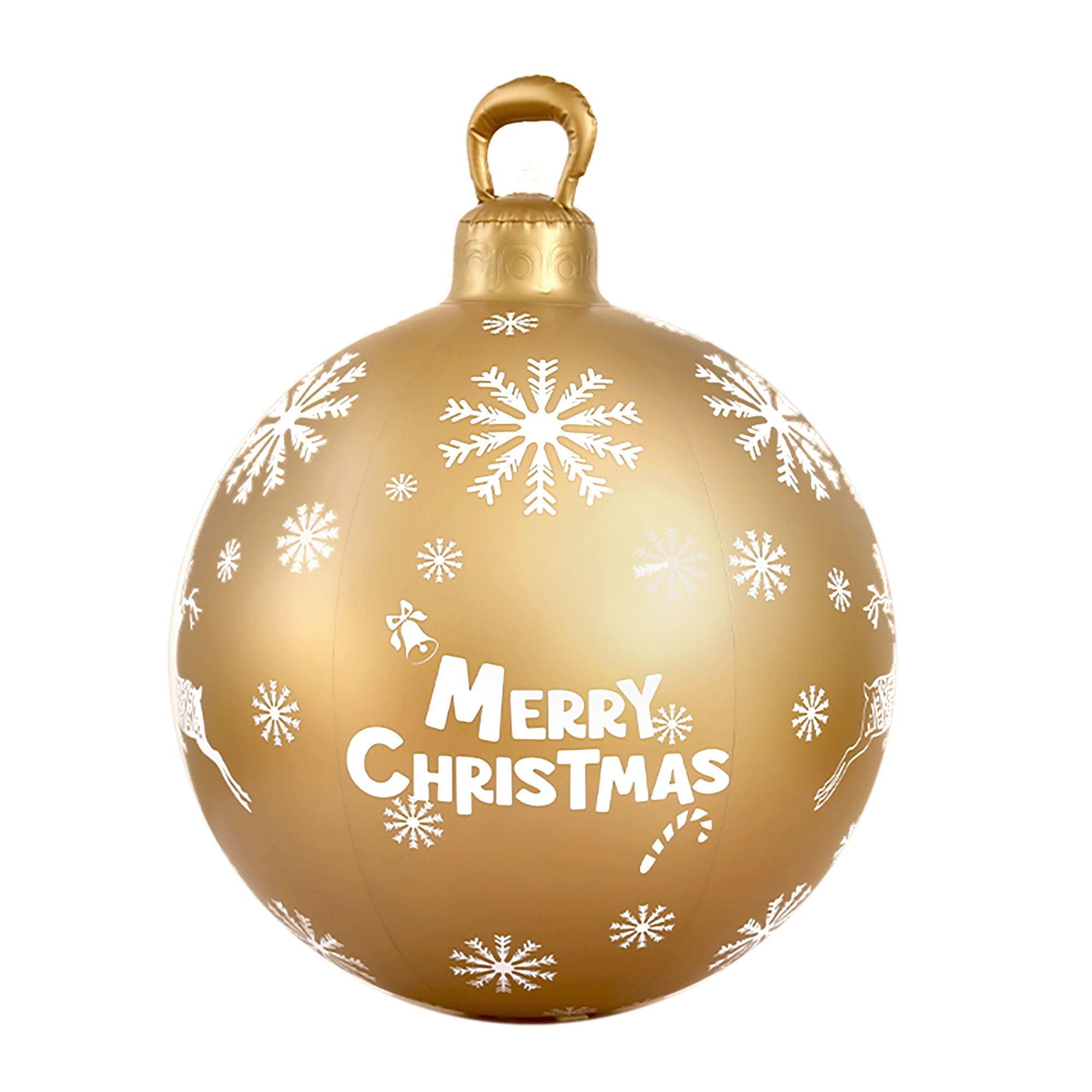 Jingle Jollys Christmas Inflatable Ball Bauble 60cm Outdoor Decoration Gold Bedworld