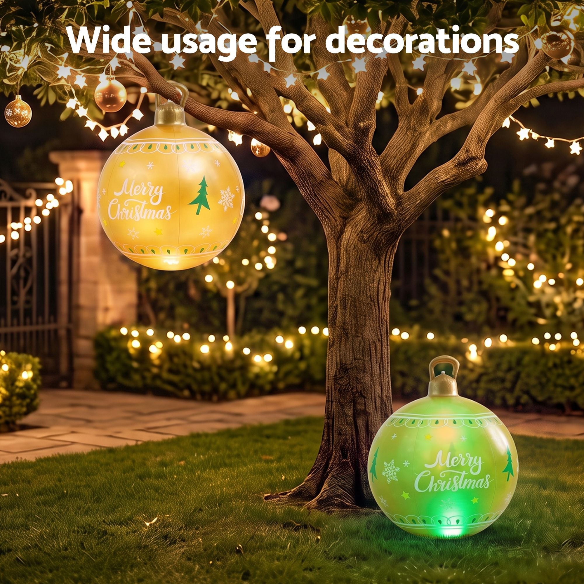 Jingle Jollys Christmas Inflatable Ball 60cm Led Illuminated Xmas Decoration Bedworld