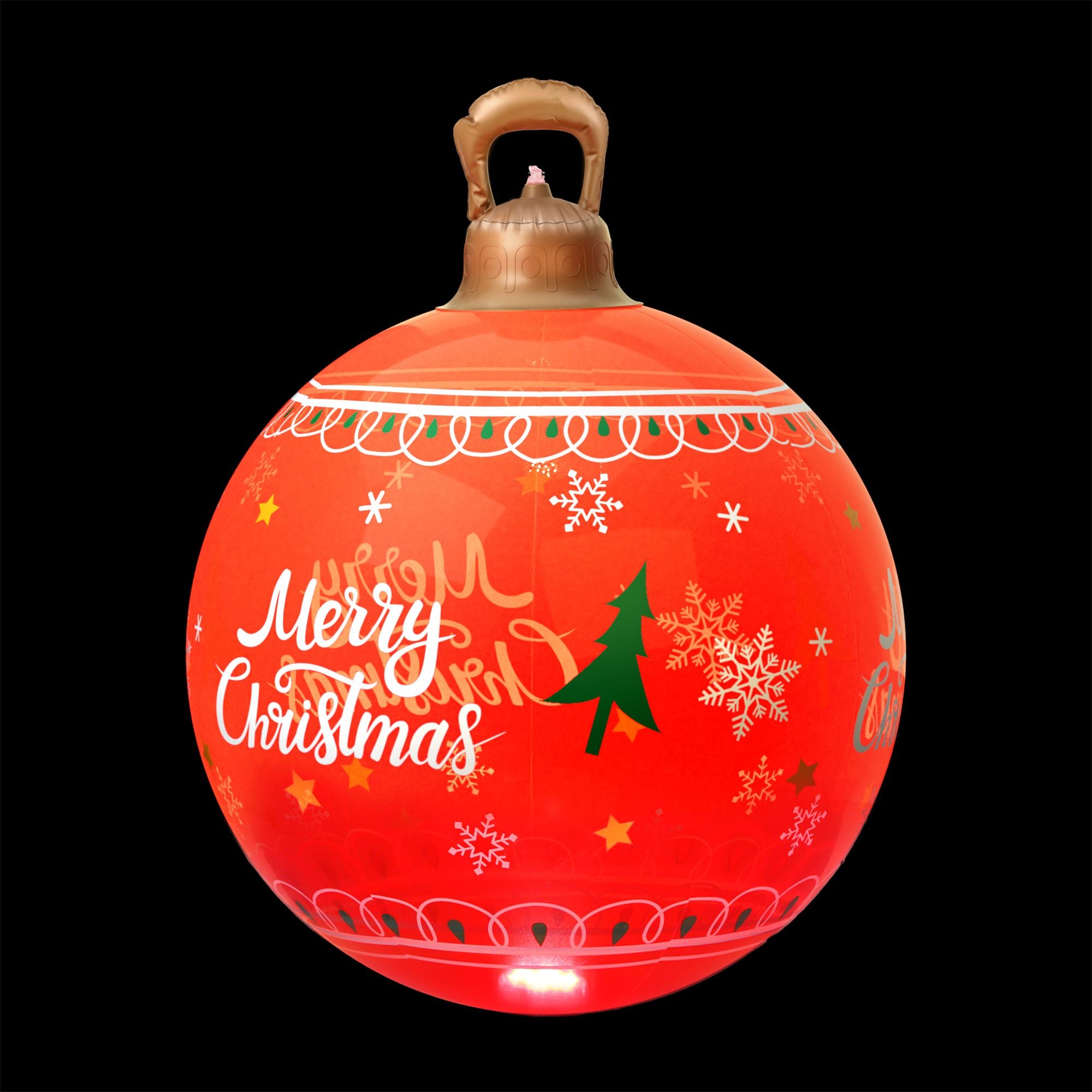 Jingle Jollys Christmas Inflatable Ball 60cm Led Illuminated Xmas Decoration Red Bedworld