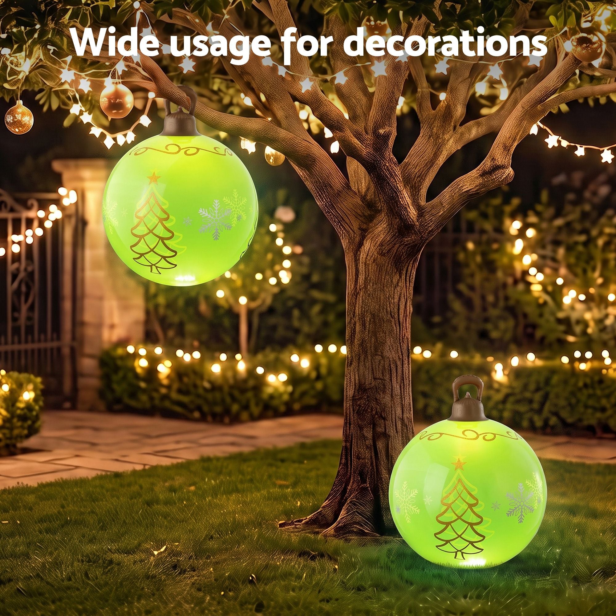 Jingle Jollys Christmas Inflatable Ball 60cm Led Illuminated Xmas Decoration Bedworld