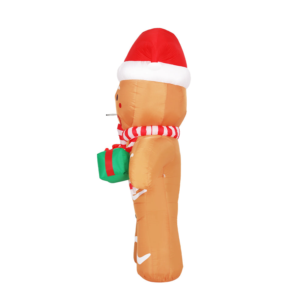 Jingle Jollys Christmas Inflatable Gingerbread Man 2.4M Illuminated Decorations Bedworld