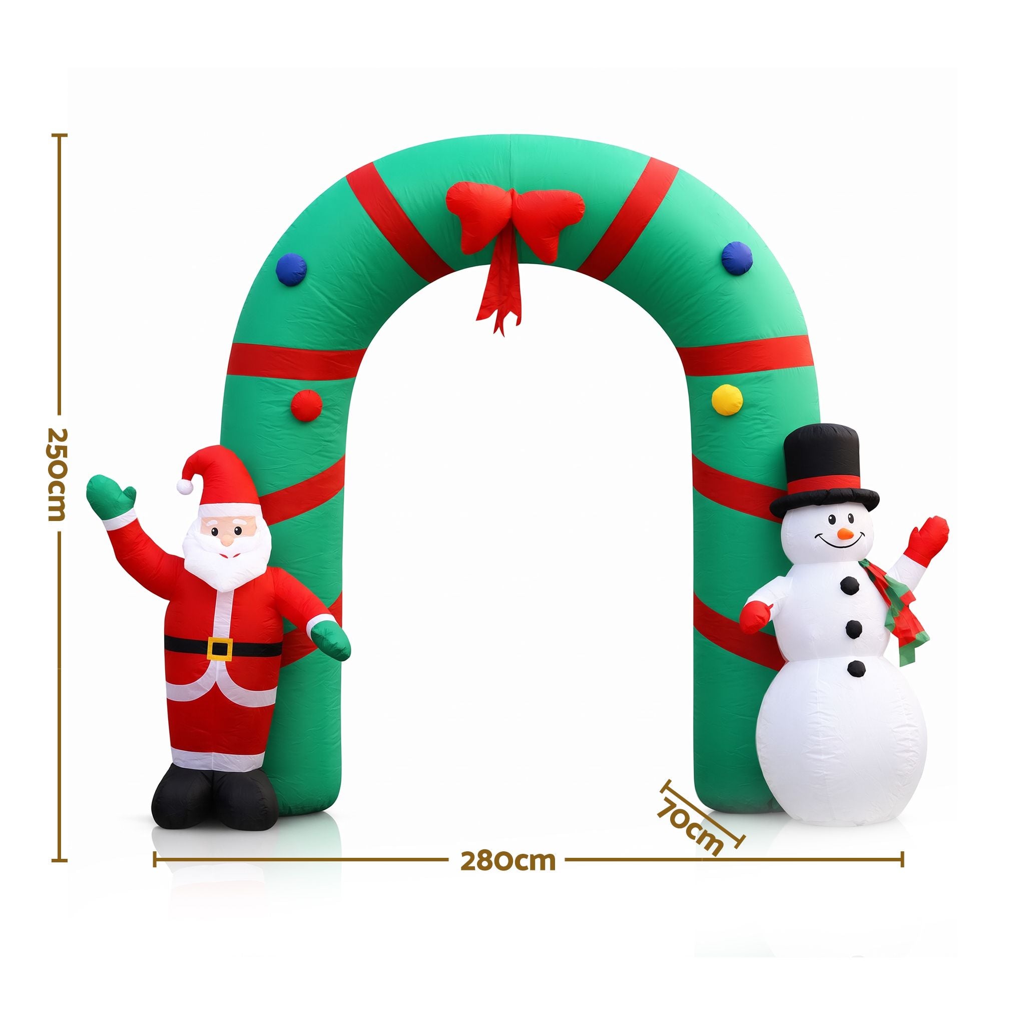 Jingle Jollys Christmas Inflatable Archwary 2.8M Illuminated Decorations Bedworld