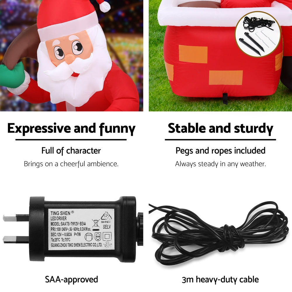 Inflatable decoration power adapter and black 3m heavy-duty cable with wire leads