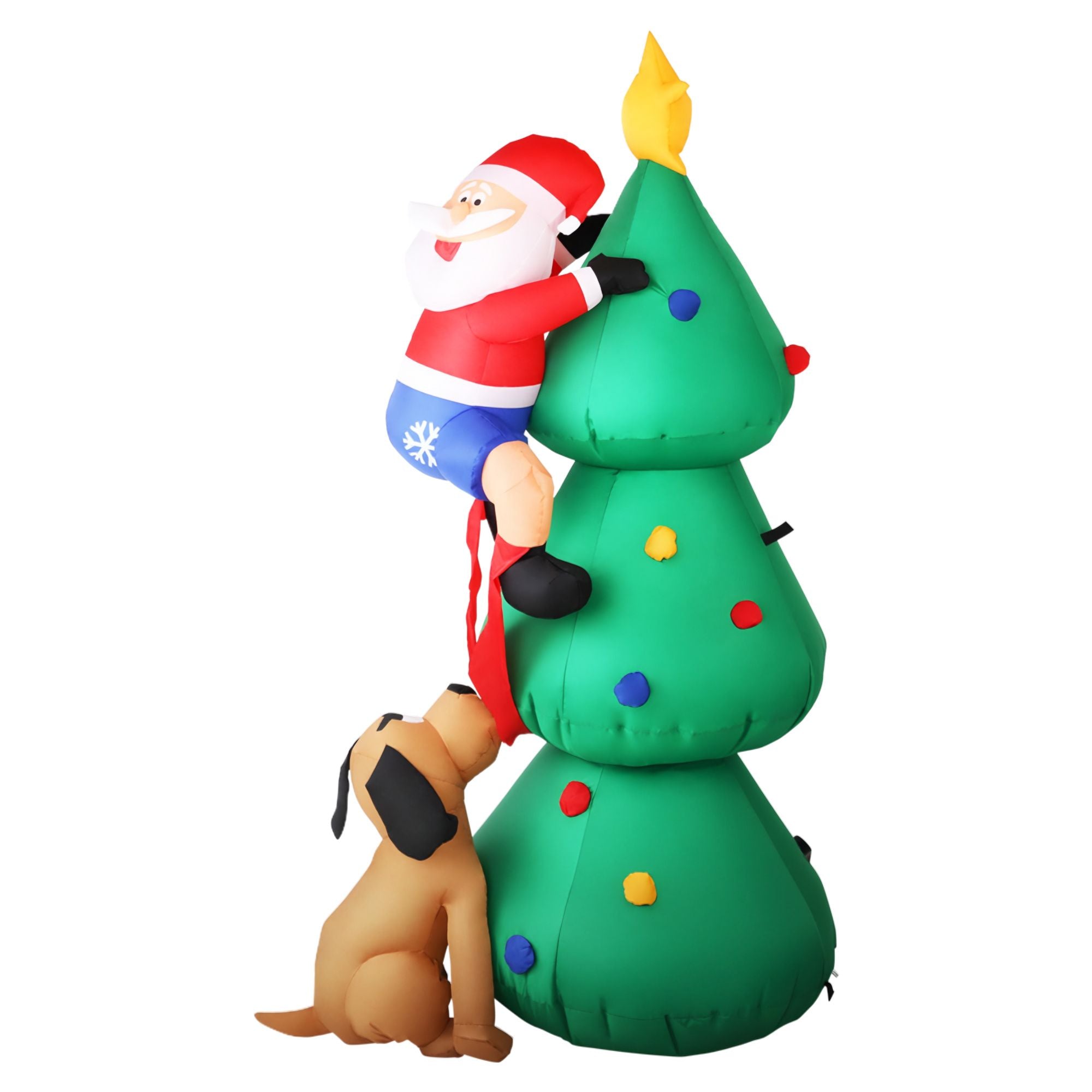 Jingle Jollys Christmas Inflatable Santa Tree 1.8M Illuminated Decorations Bedworld