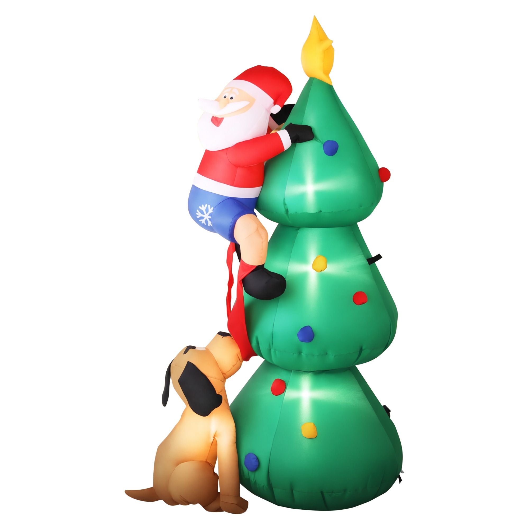 Jingle Jollys Christmas Inflatable Santa Tree 1.8M Illuminated Decorations Bedworld