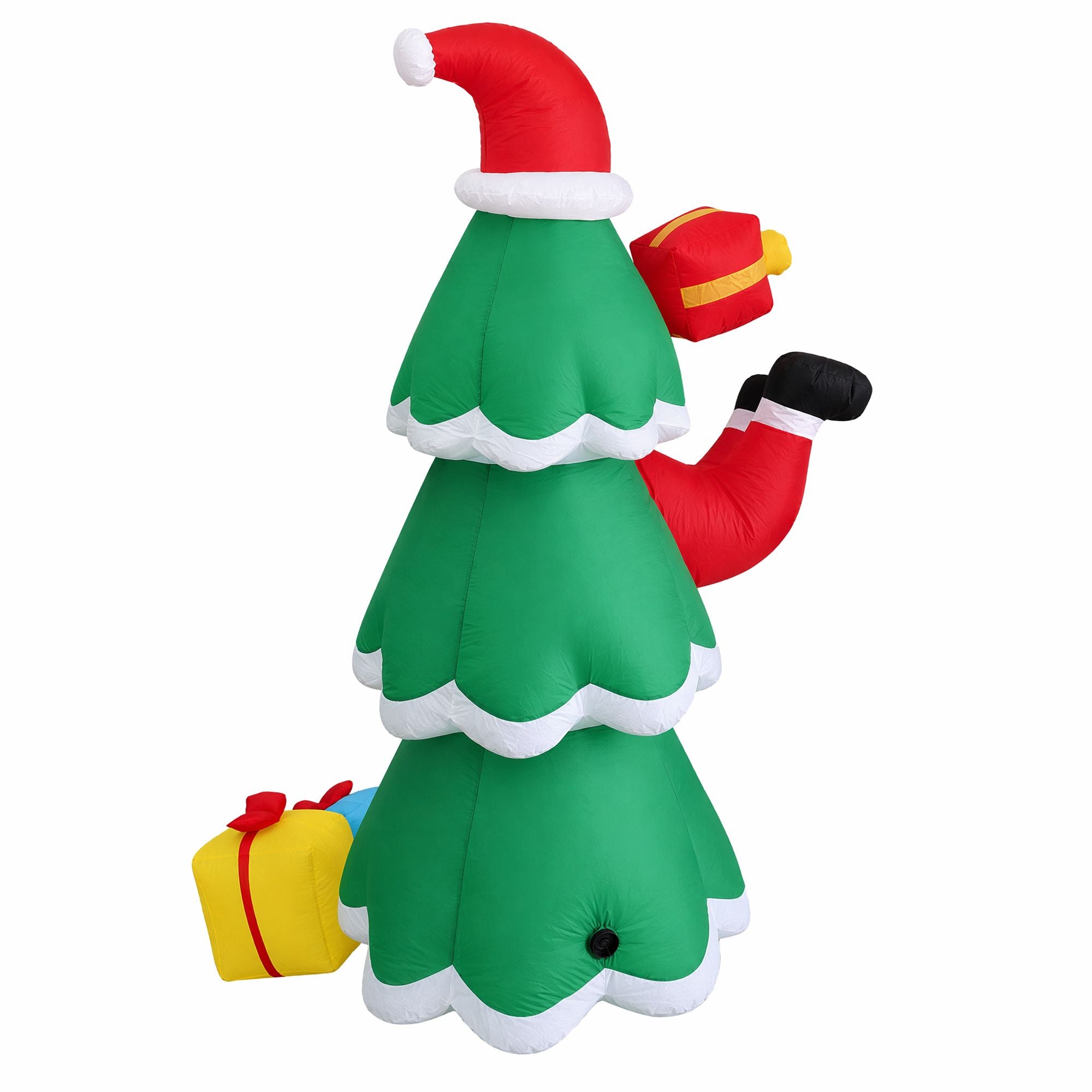 Jingle Jollys Christmas Inflatable Santa Tree 2.5M Height Flashing Light Decorations Illuminated Bedworld
