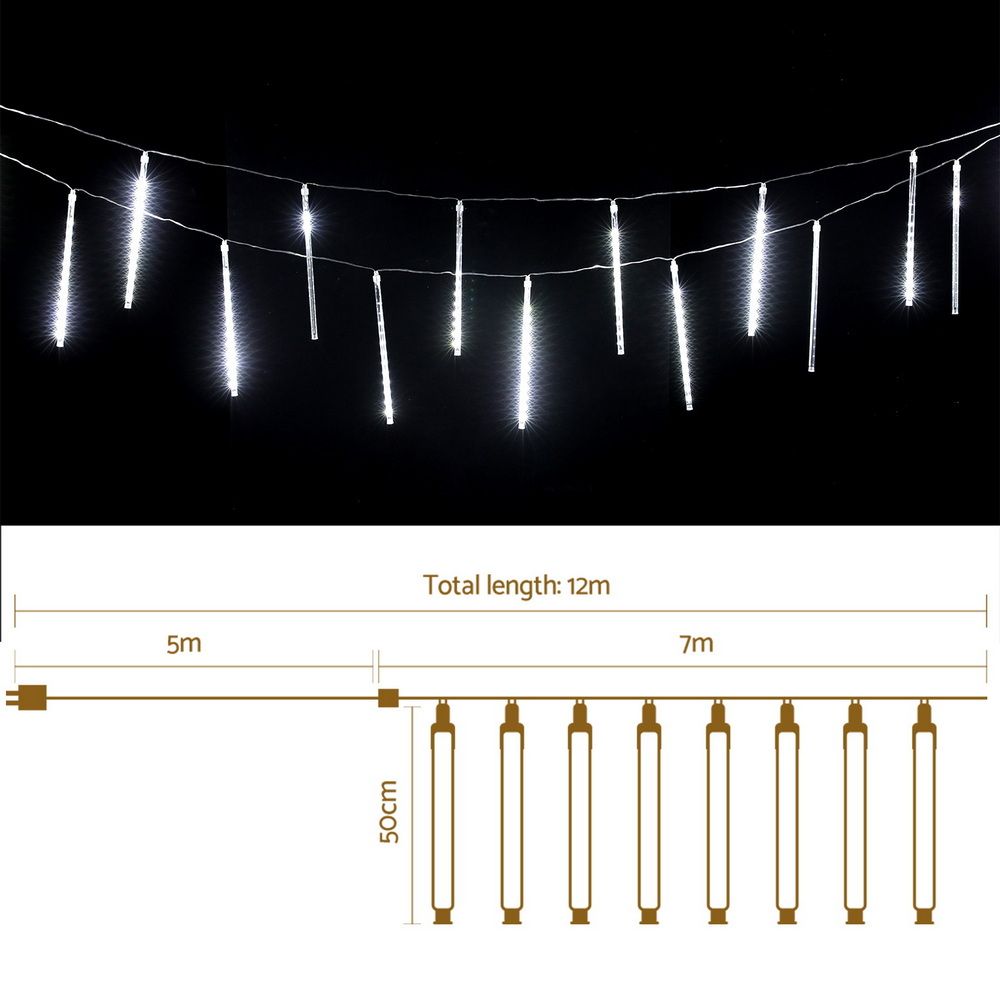 Jingle Jollys 7M Christmas Lights Shower Light 288 LED Icicle Falling Metor Bedworld