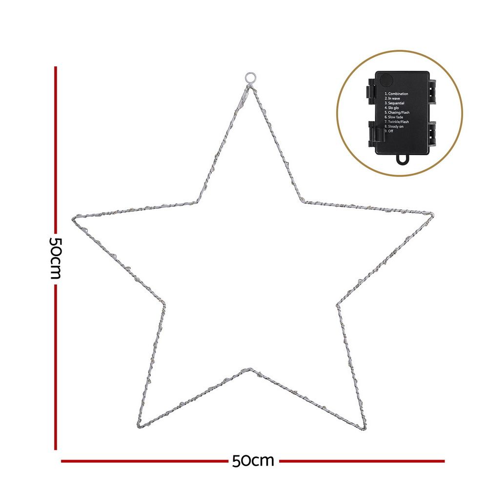 Jingle Jollys Christmas Lights 50cm Star 70 LED Xmas Decorations Bedworld