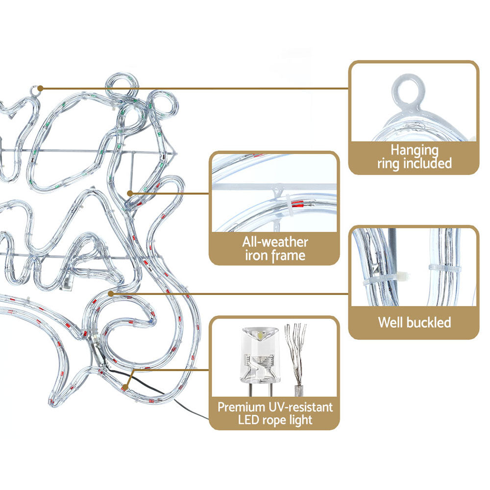 96M Christmas Lights Merry Christmas 288 LED Decorations Jingle Jollys