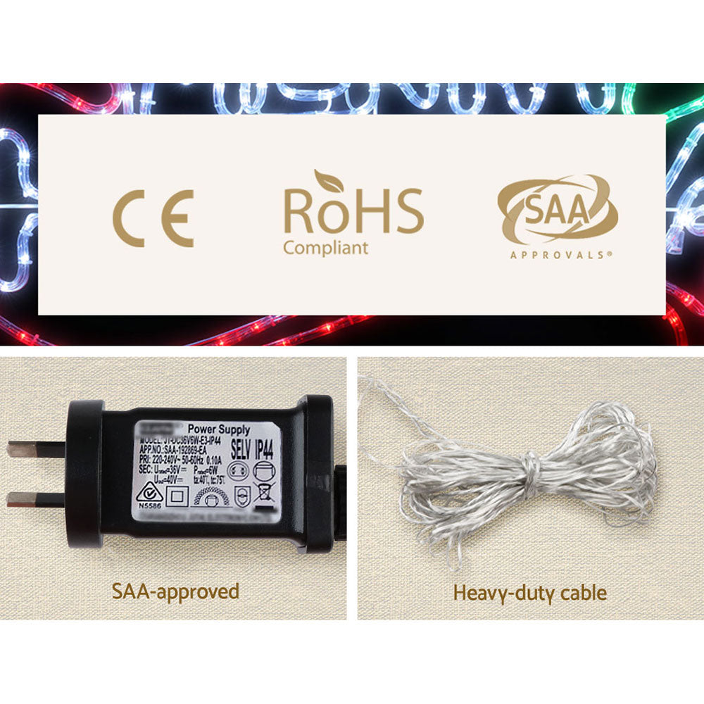Power adapter and heavy-duty cable for Merry Christmas LED rope light decoration