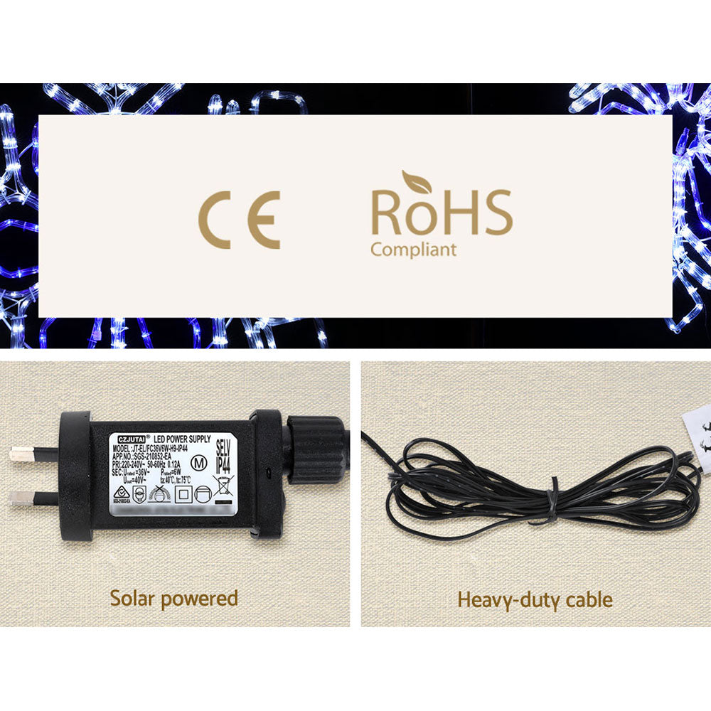 LED light power adapter and heavy-duty cable for snowflake decoration