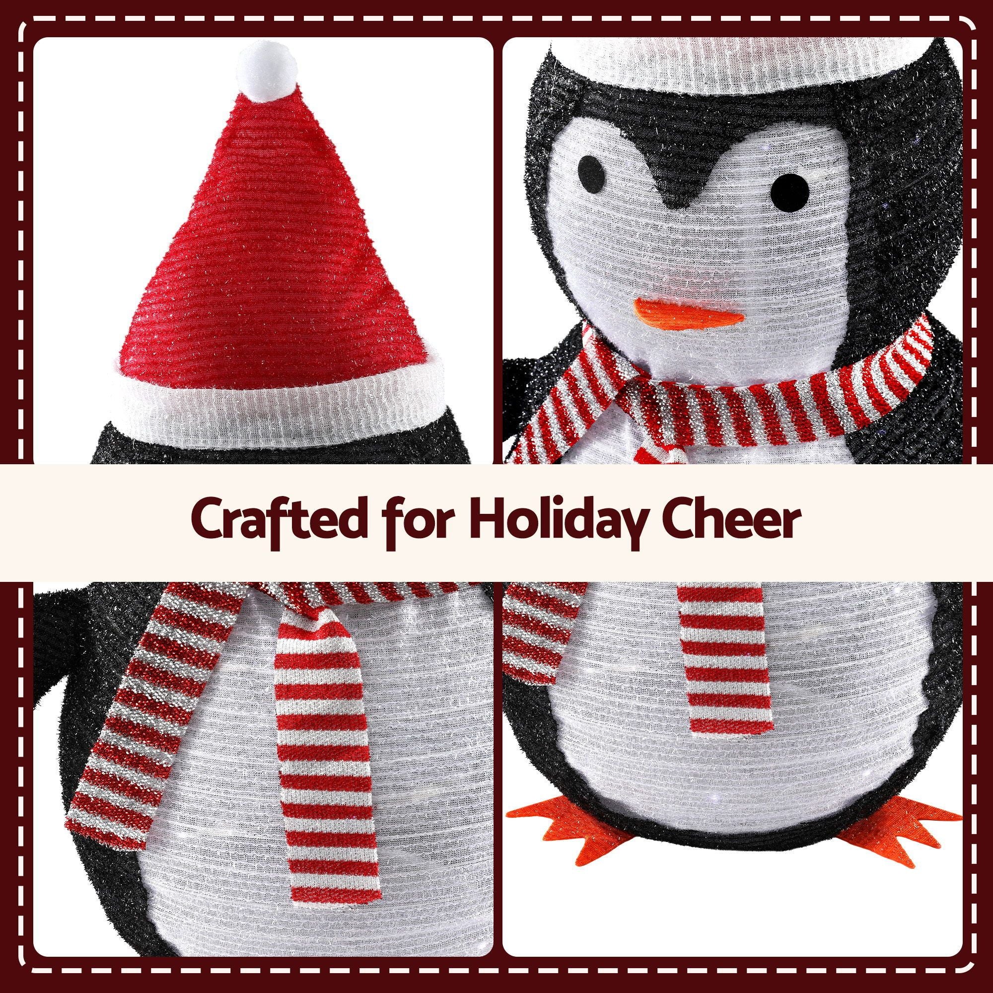 Jingle Jollys Christmas Penguin Light LED Christmas Decoration Pop Up Christmas Display 70cm Bedworld