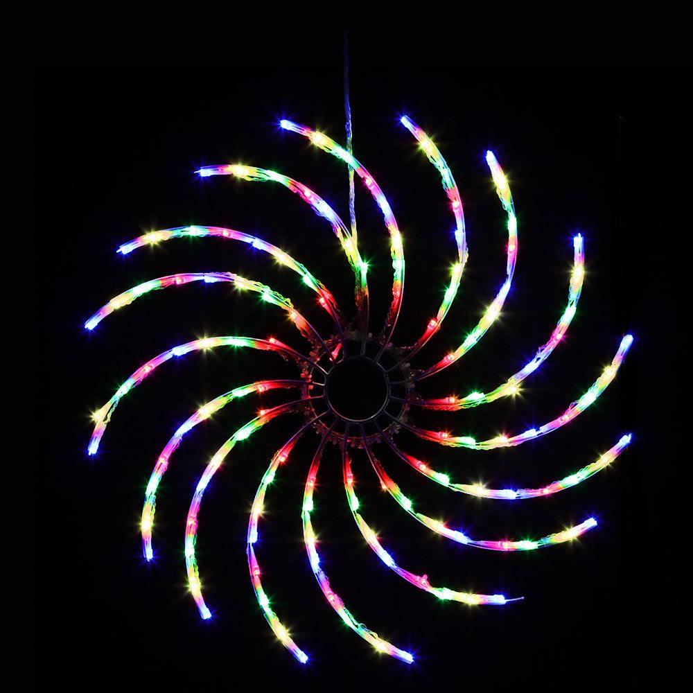 5M Christmas Lights 128 LED Spin Motif Light Decorations Jingle Jollys