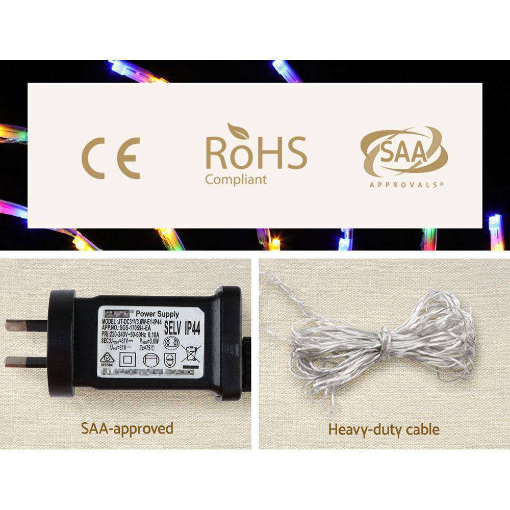 5M Christmas Lights 128 LED Spin Motif Light Decorations Jingle Jollys