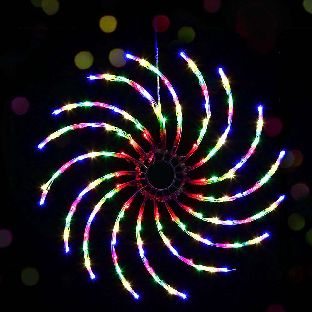 5M Christmas Lights 128 LED Spin Motif Light Decorations Jingle Jollys