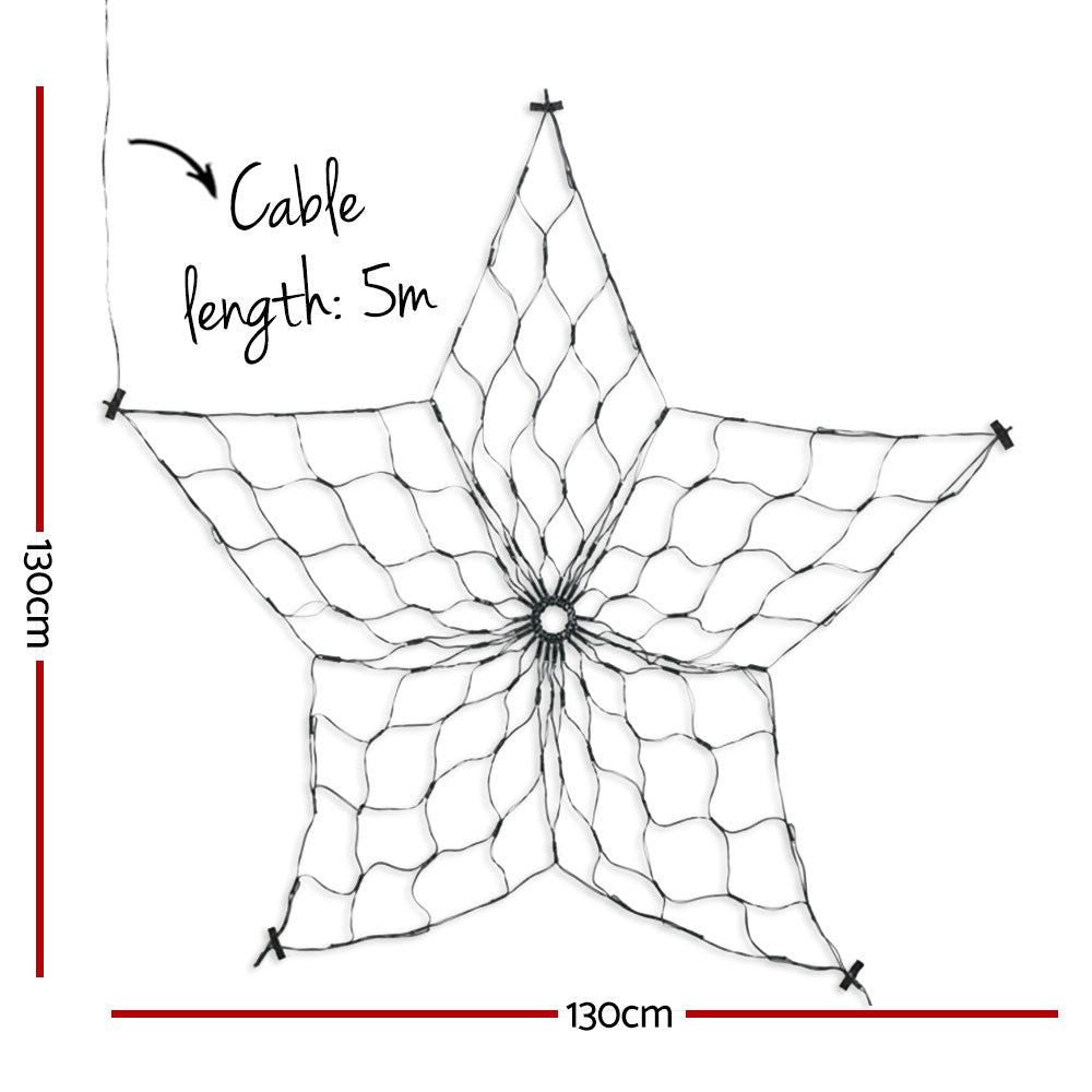 Snowflake light net decoration layout with cable length and overall measurements