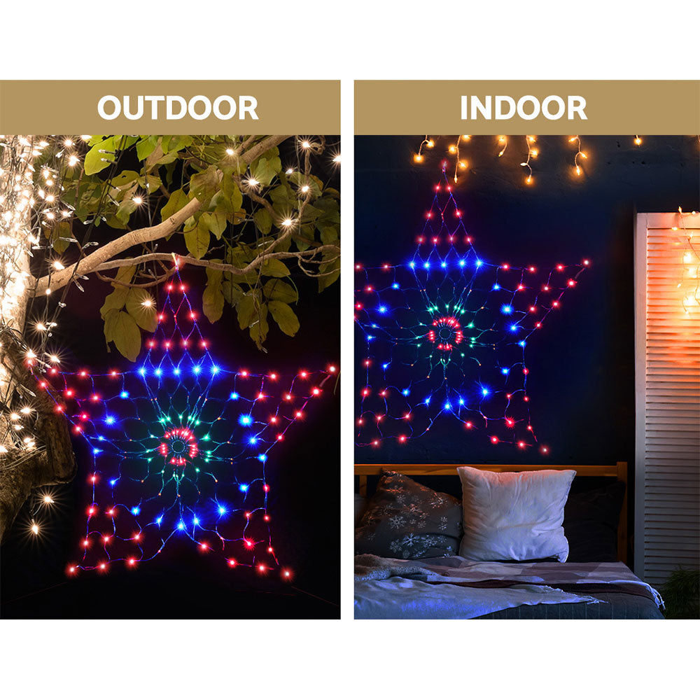 Multicolor snowflake light motif string lights for indoor or outdoor display