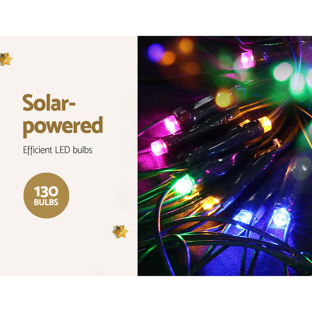 Solar-powered LED string light bulbs with star-shaped connectors