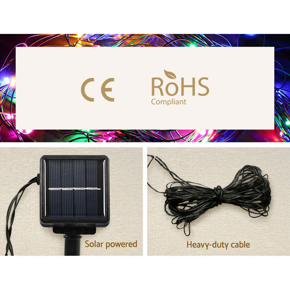Solar light set with solar panel and heavy-duty cable for LED decoration