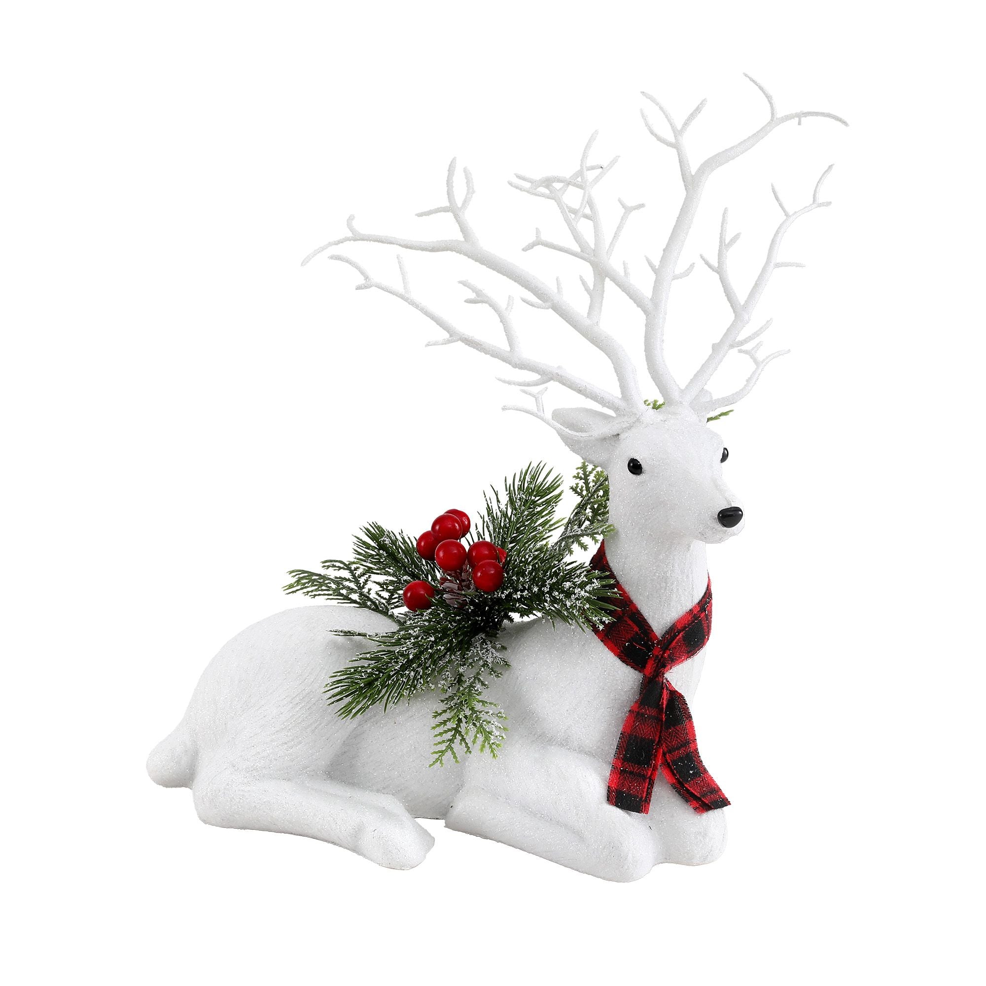 Jingle Jollys Christmas Reindeer 32cm Glitter Deer Ornaments Party Decorations Bedworld