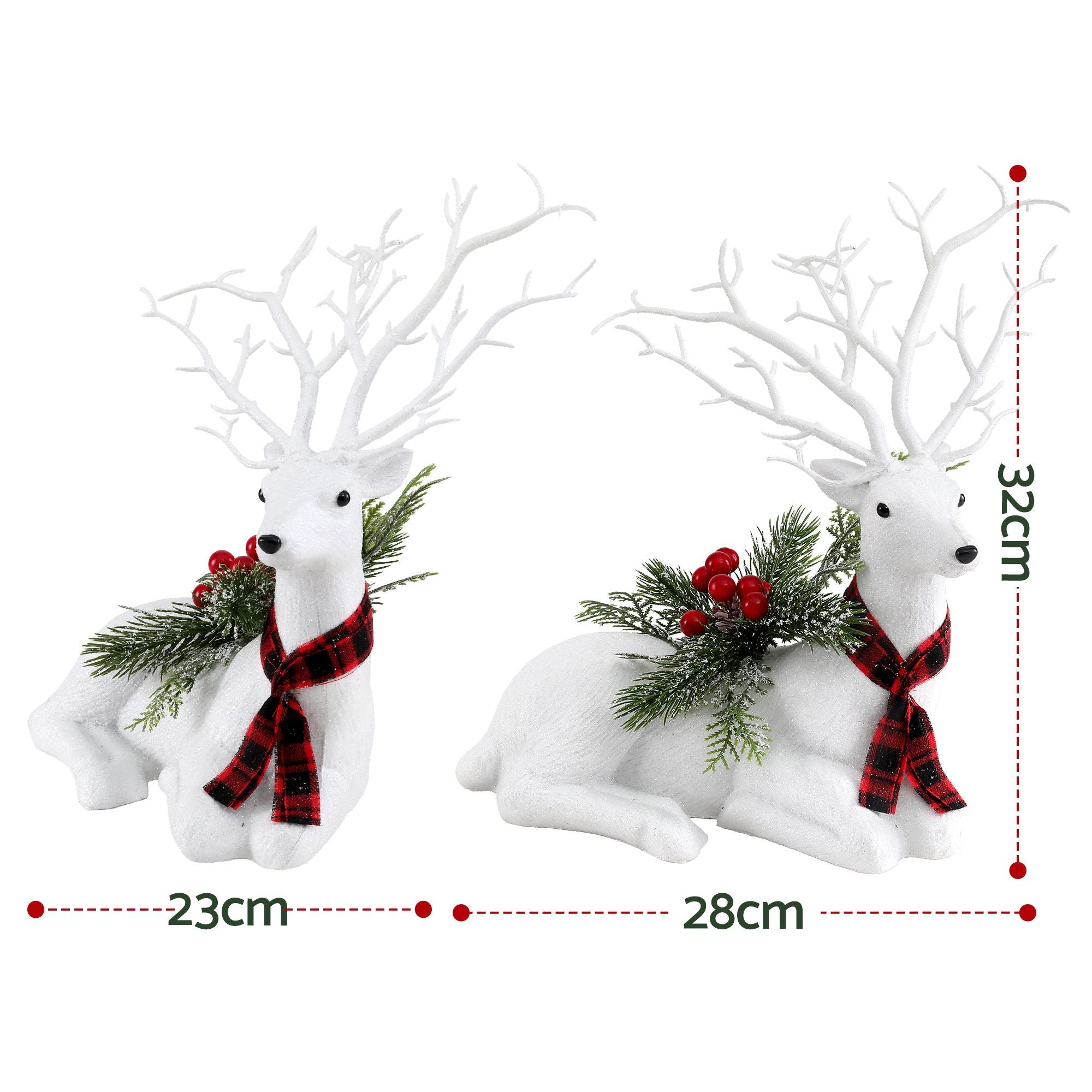 Jingle Jollys Christmas Reindeer 32cm Glitter Deer Ornaments Party Decorations Bedworld