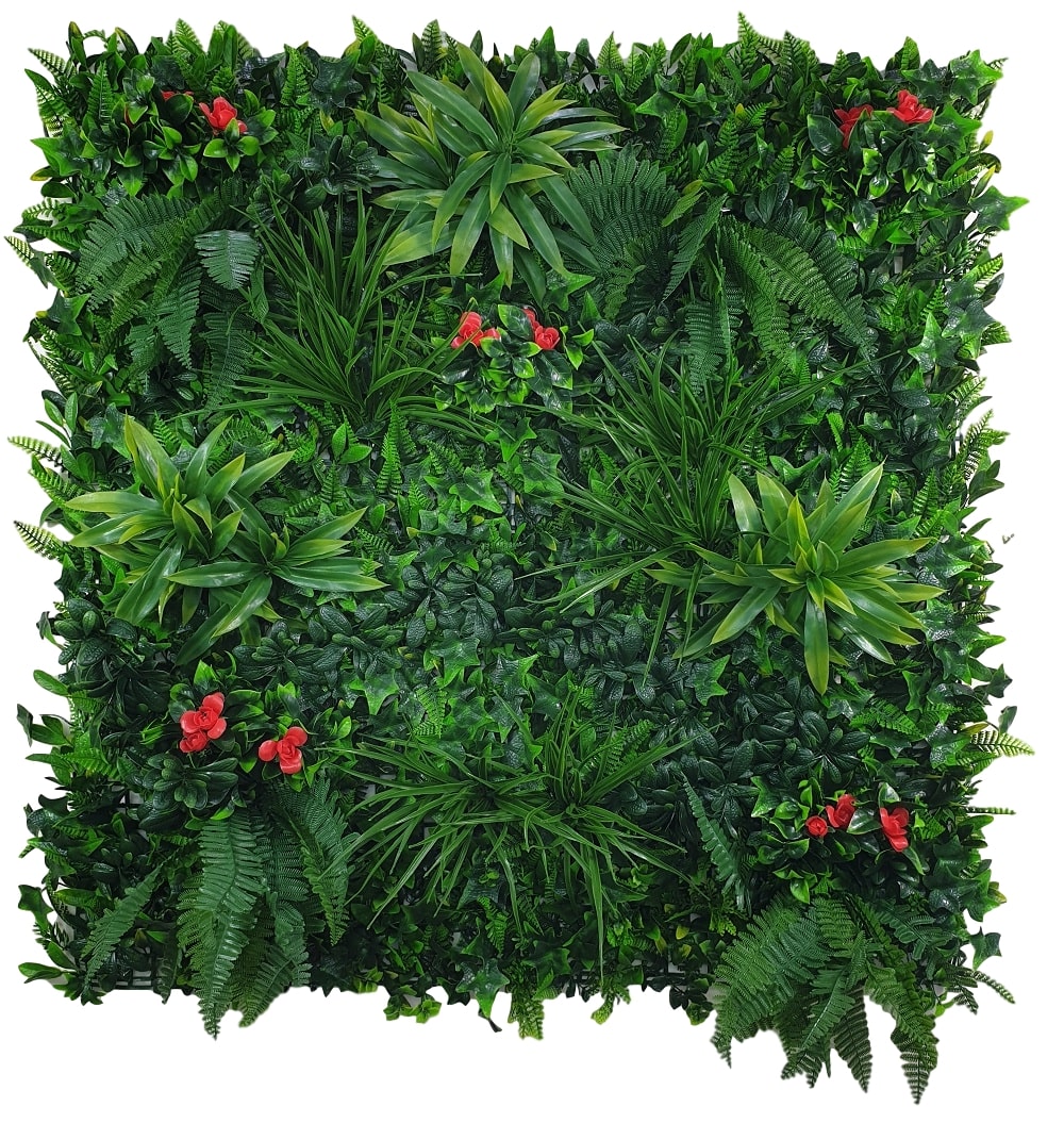 Elegant Red Rose Vertical Garden / Green Wall UV Resistant 100cm