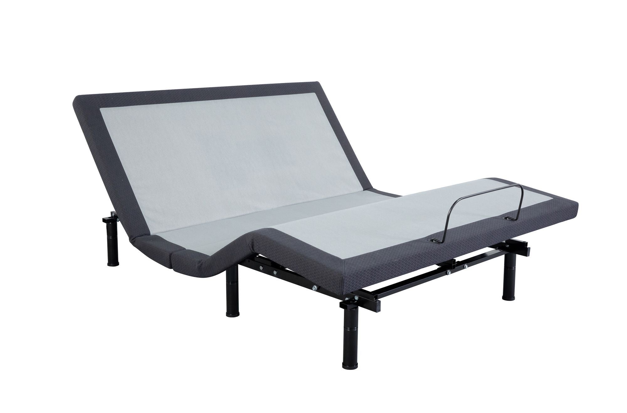 Dual-motor adjustable bed base with head and foot sections elevated