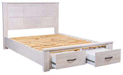 Florida Timber Drawer Storage Bed Frame with opened drawers