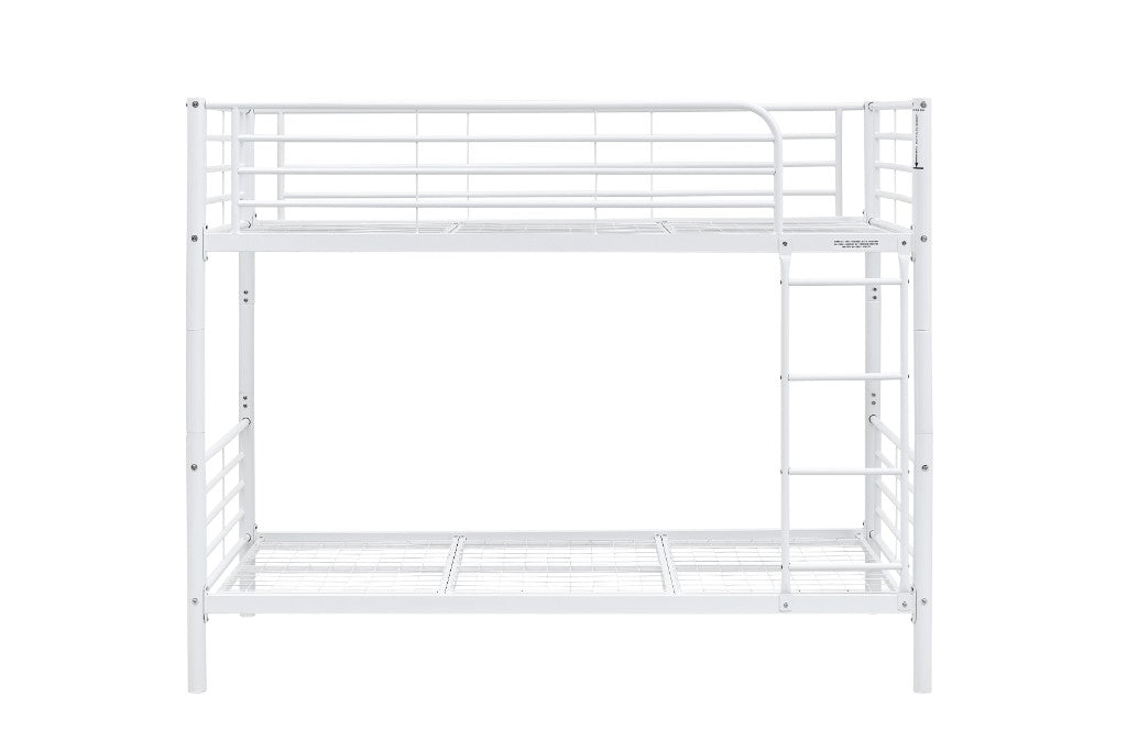 Tiamo METAL Bunk Bed Single Over Single - White/ Black