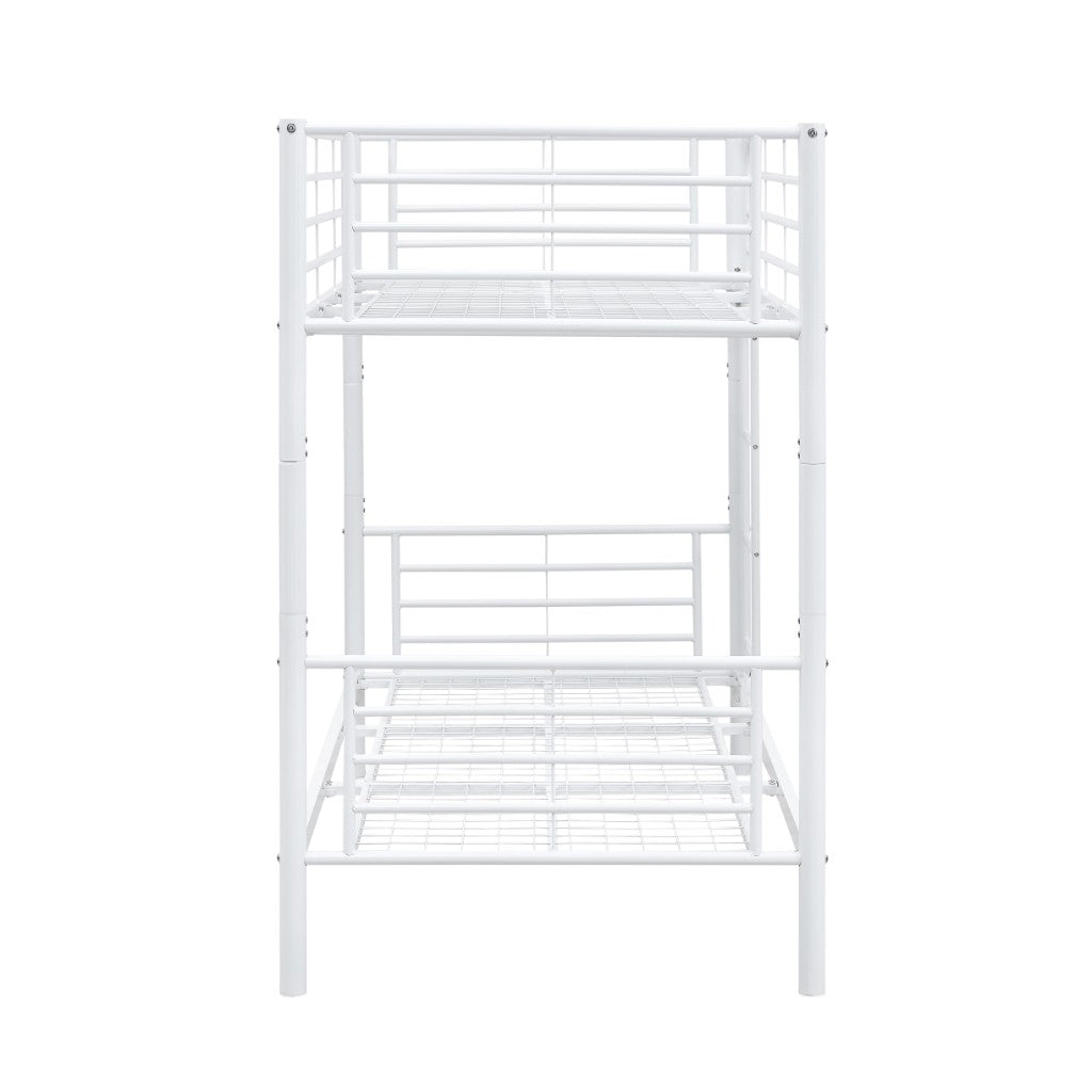 Tiamo METAL Bunk Bed Single Over Single - White/ Black