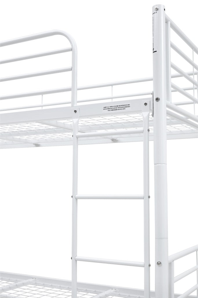 Tiamo METAL Bunk Bed Single Over Single - White/ Black