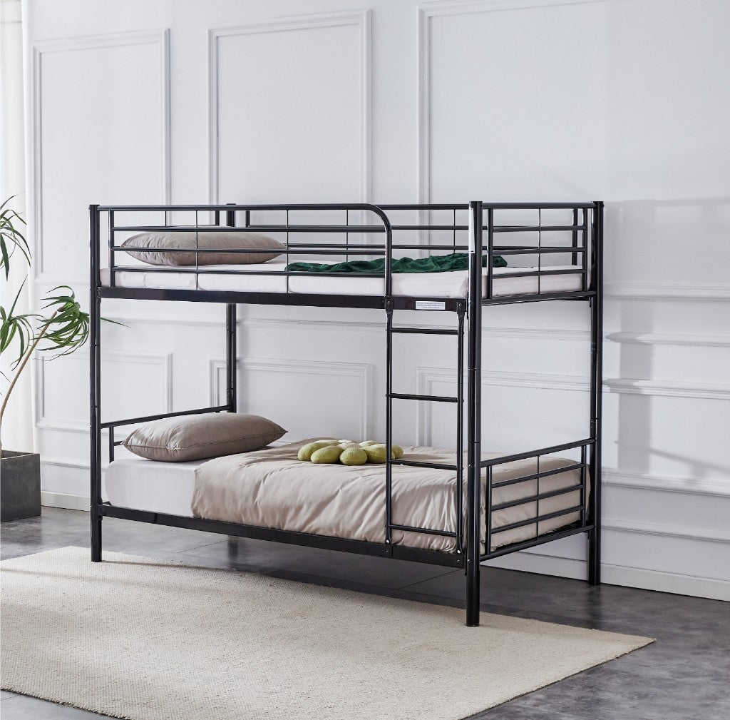 Tiamo METAL Bunk Bed Single Over Single - White/ Black
